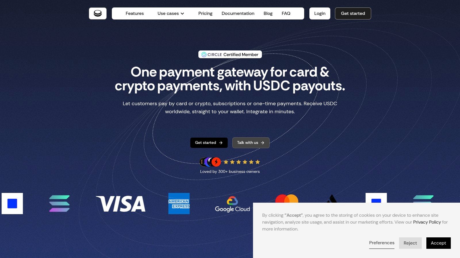 A user paying with a credit card on a Suby checkout page, which offers both card and crypto payment options.