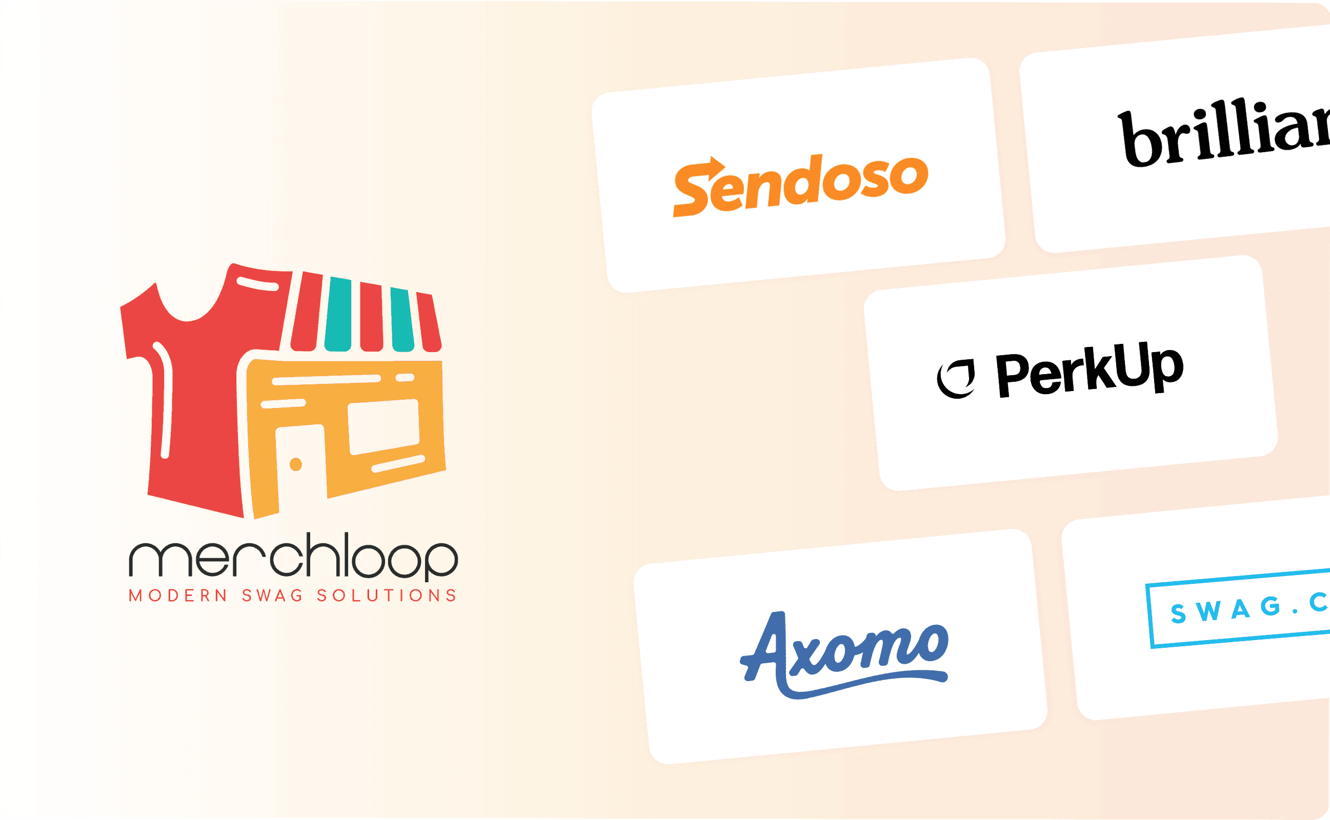 Merchloop alternatives including PerkUp, brilliant, Sendoso, Monday Merch, Axomo, and Swag.com