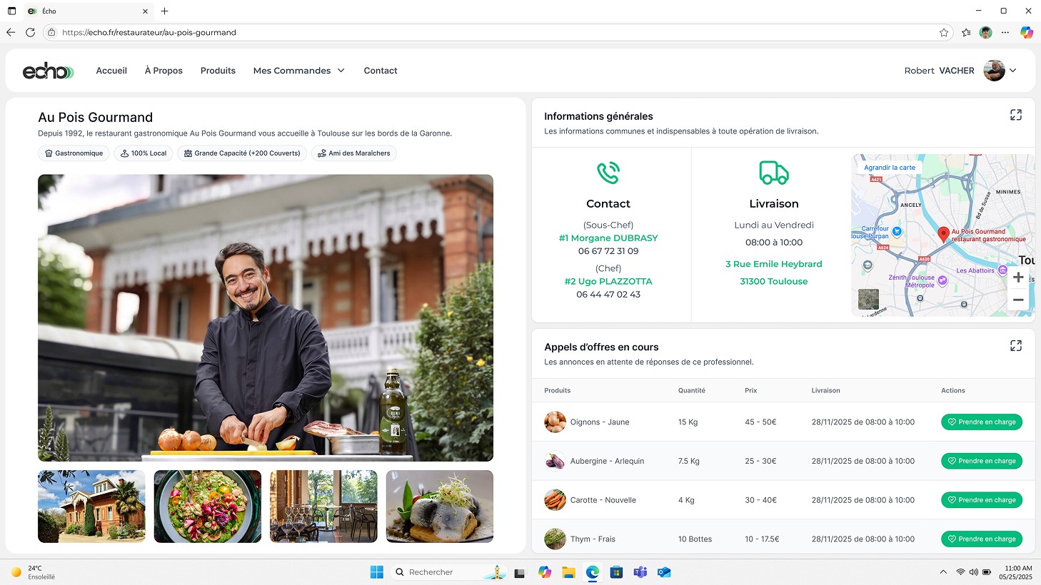 Restaurant Desktop UI