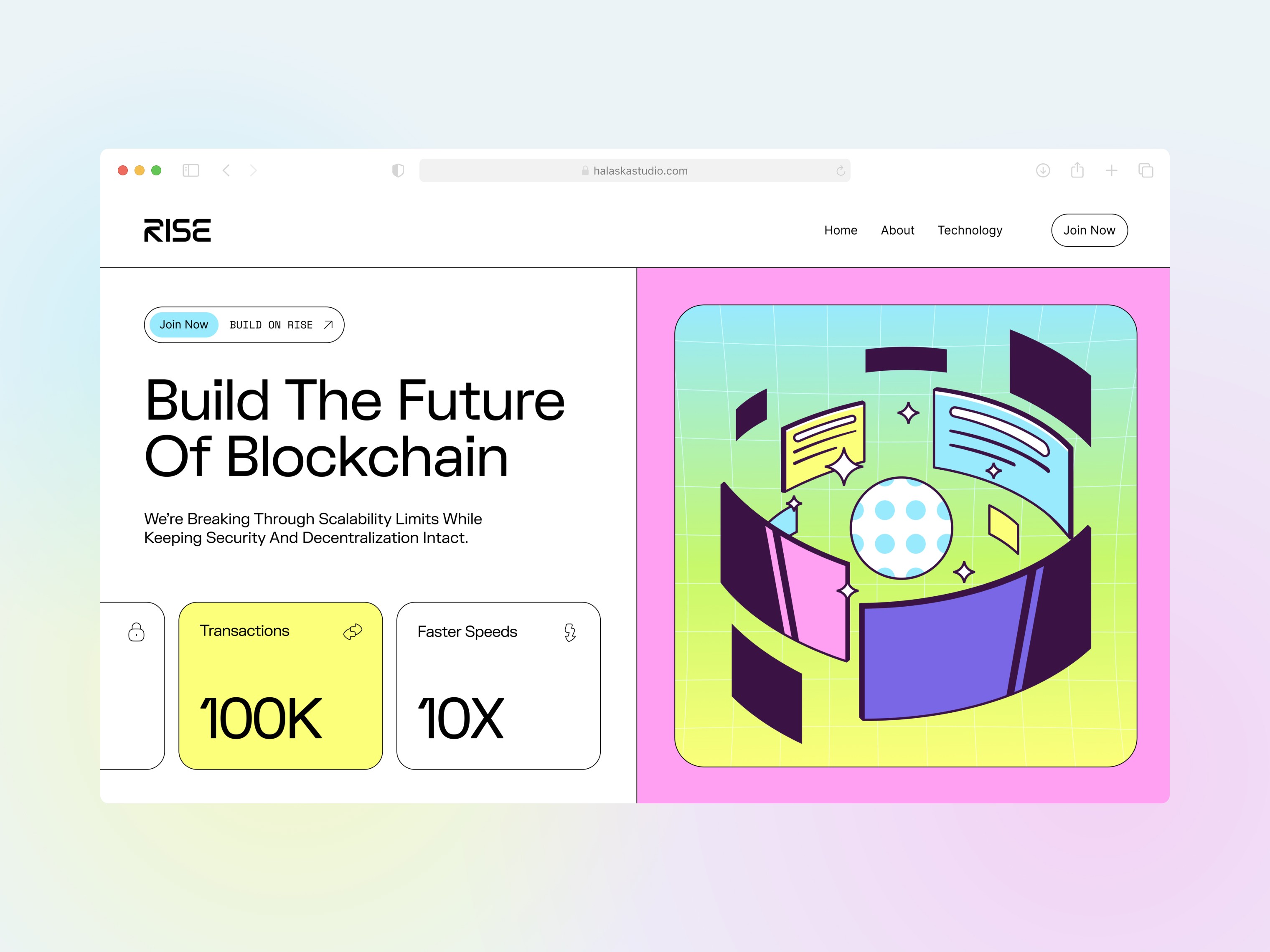 Rise landing page cryto