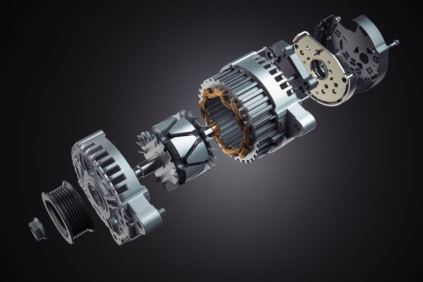 Techniczne ustawienia tekstur i parametrów materiałów dla modelu robota 3d w studio motion design Spójnia Studio