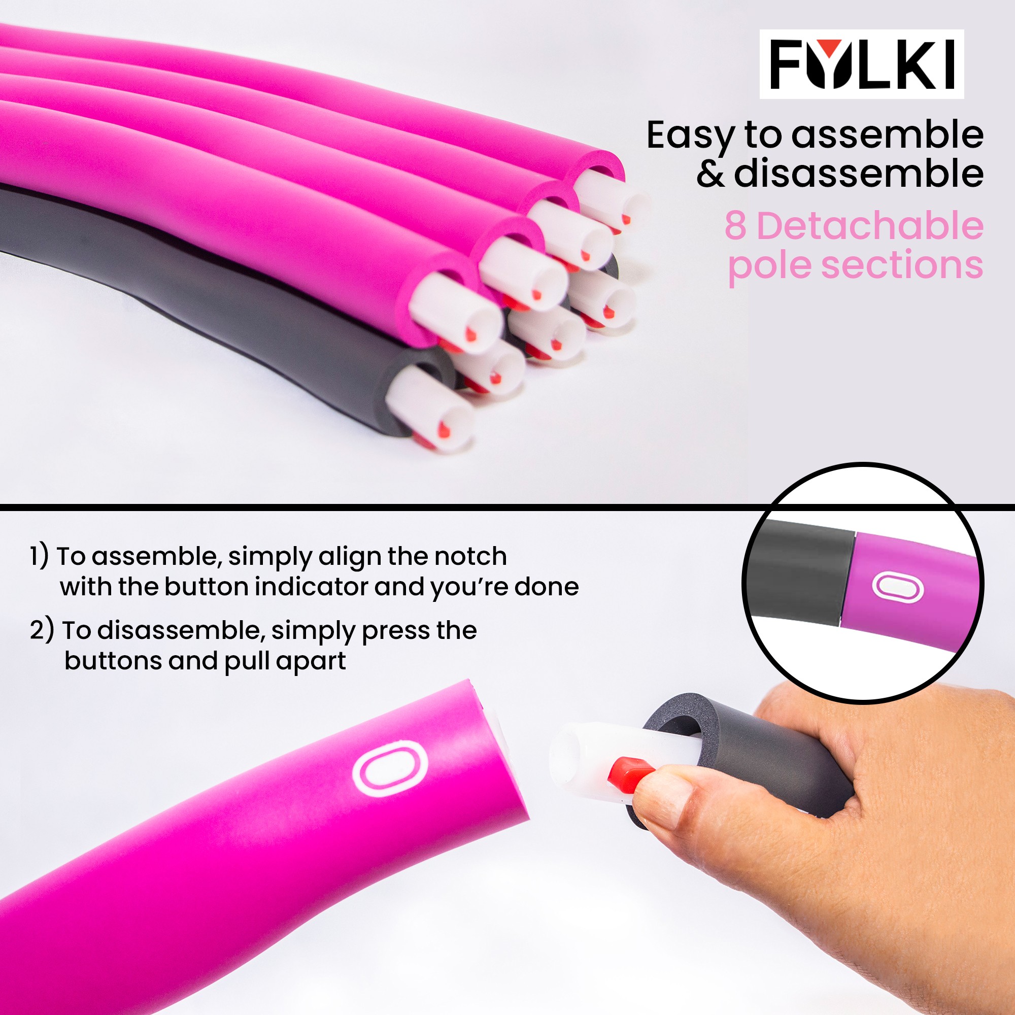 Detachable hula hoop assembly instructions