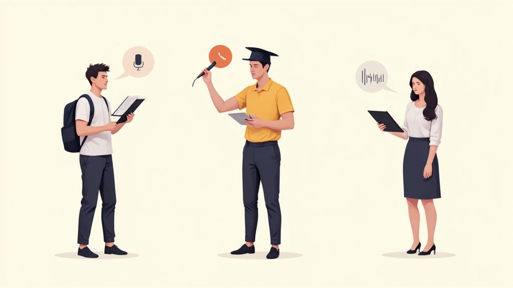 A diverse group of professionals and students collaborating, benefiting from an automatic note taker.