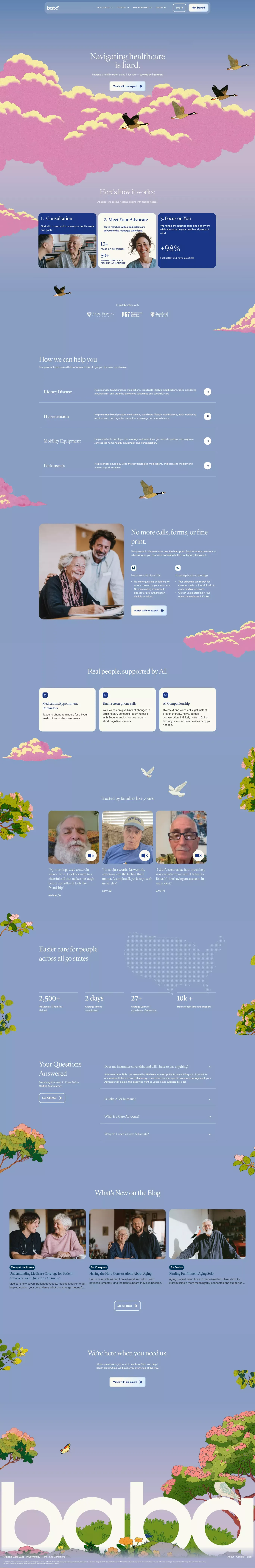 Baba Care landing page screenshot showcasing Health & Fitness and Medical design