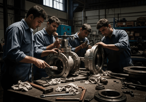 Valve maintenance and servicing activity