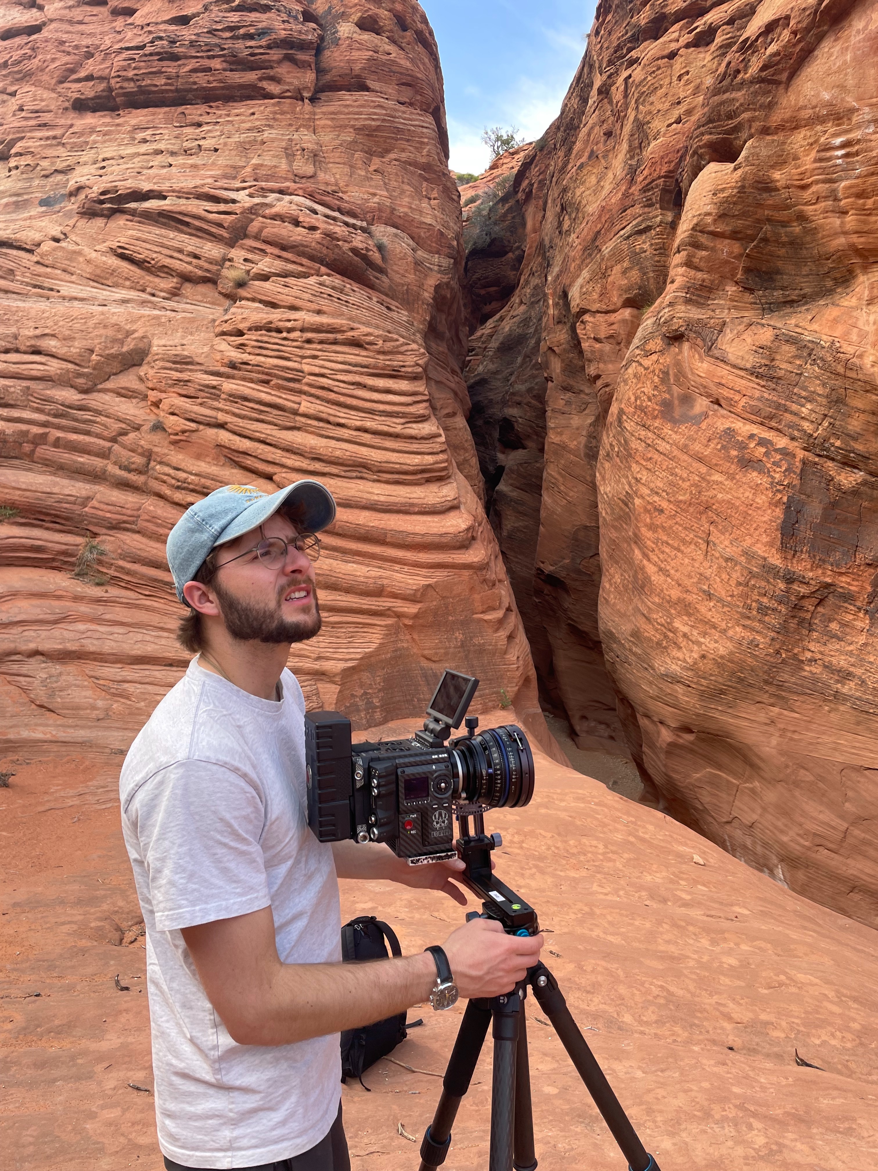 Above shot of sitting man