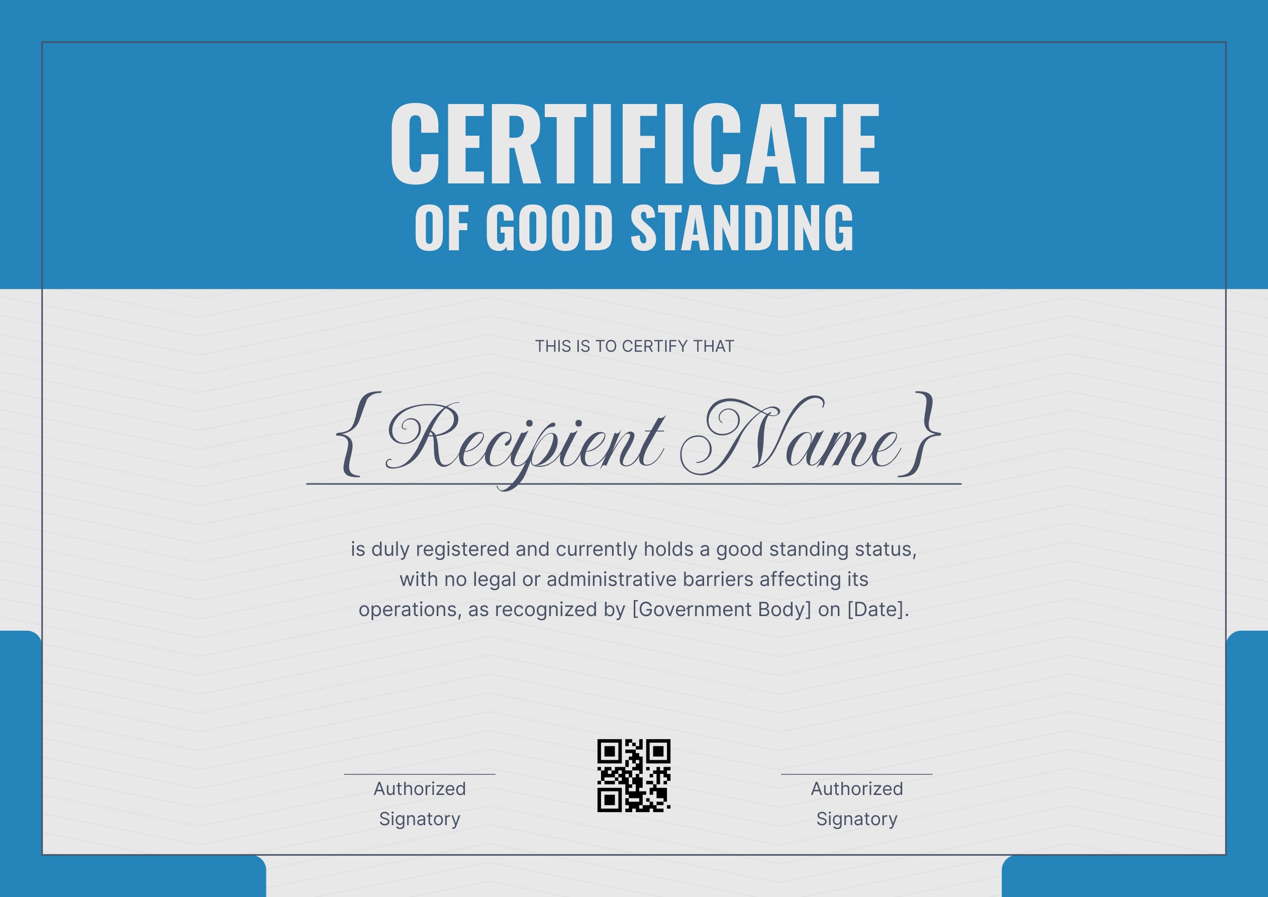 Wauld - Simple and elegant certificate of Good Standing