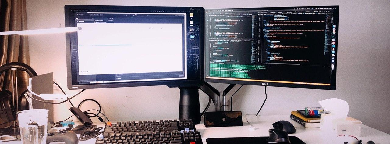 两台电脑桌面工作环境