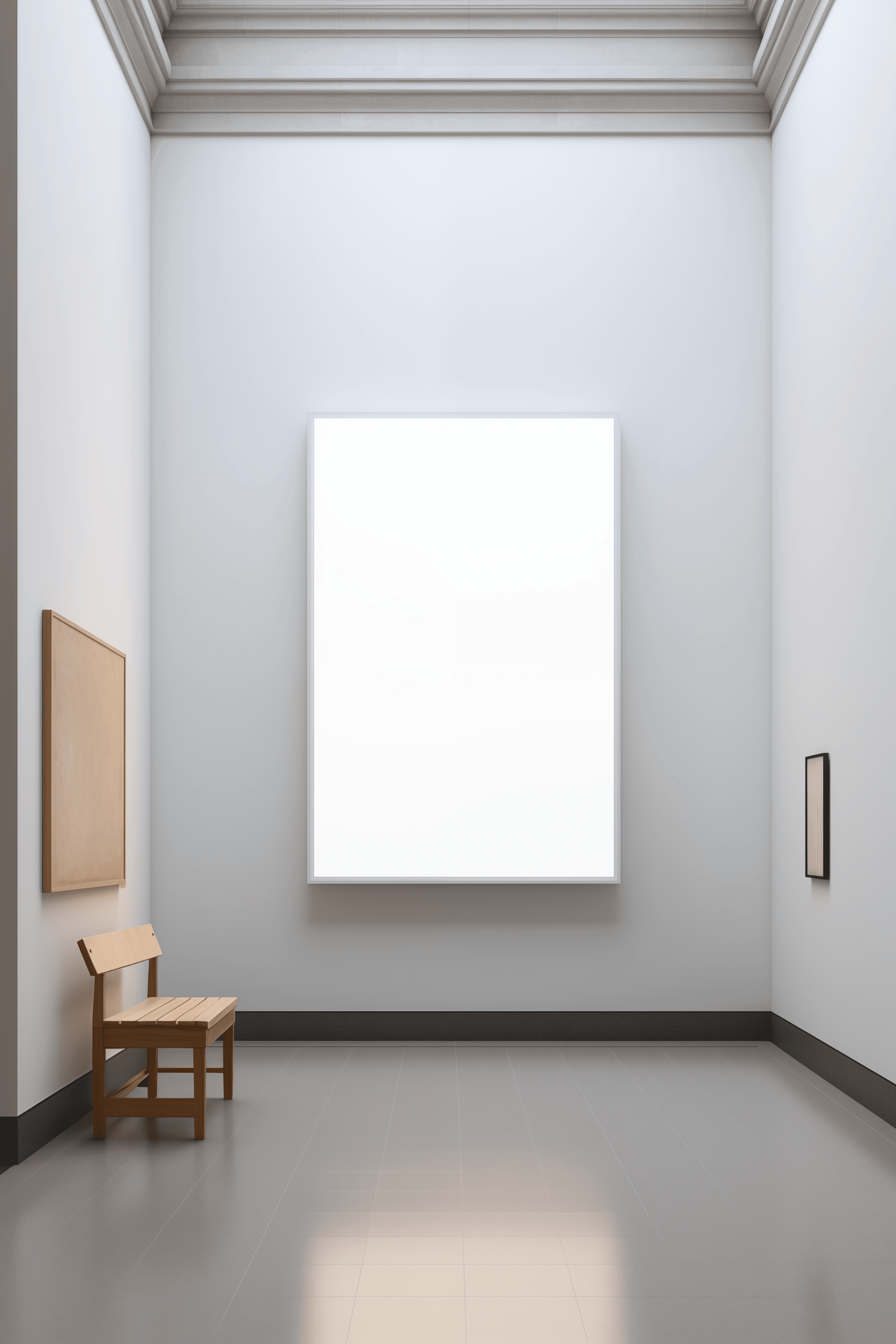 photo of white painting in gallery