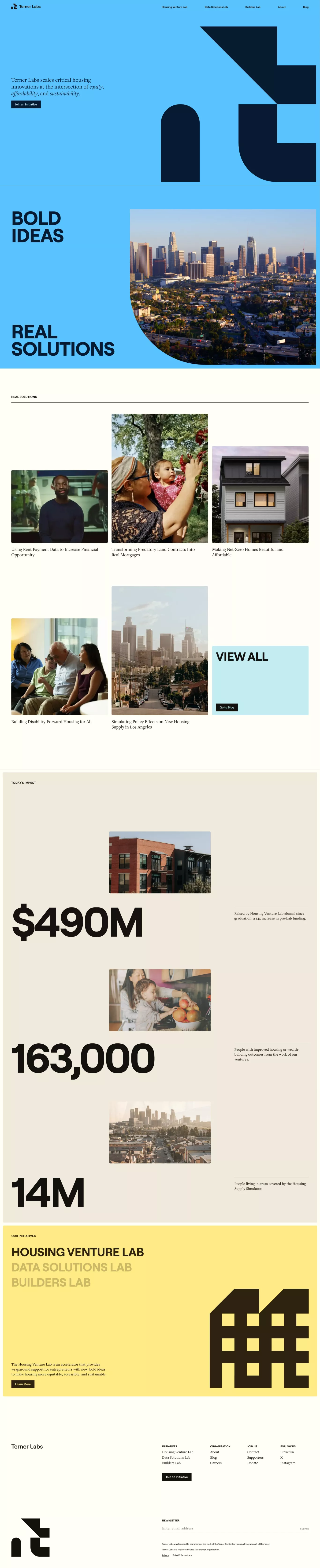 Terner Labs other page screenshot showcasing Architecture and Real Estate design