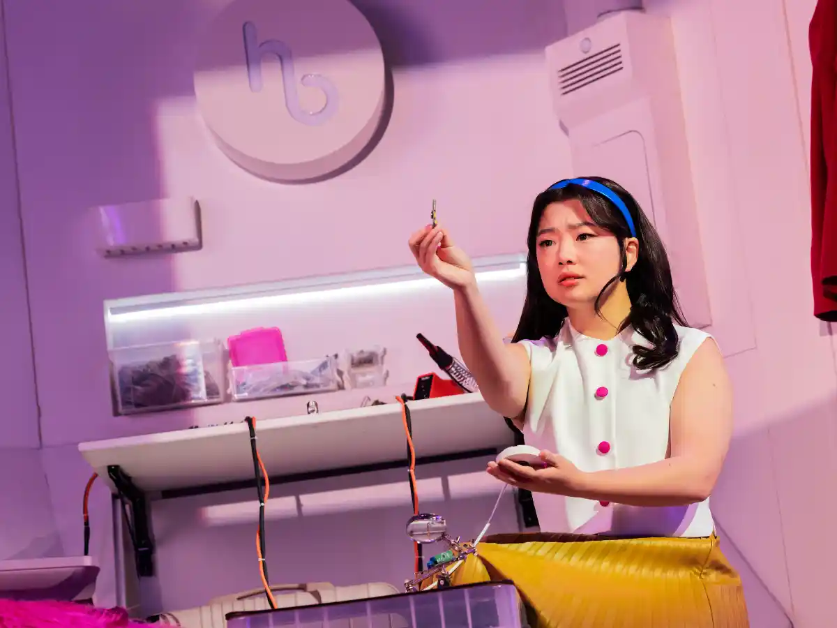 Cast of Maybe Happy Ending performing on stage at the Belasco Theatre, Broadway