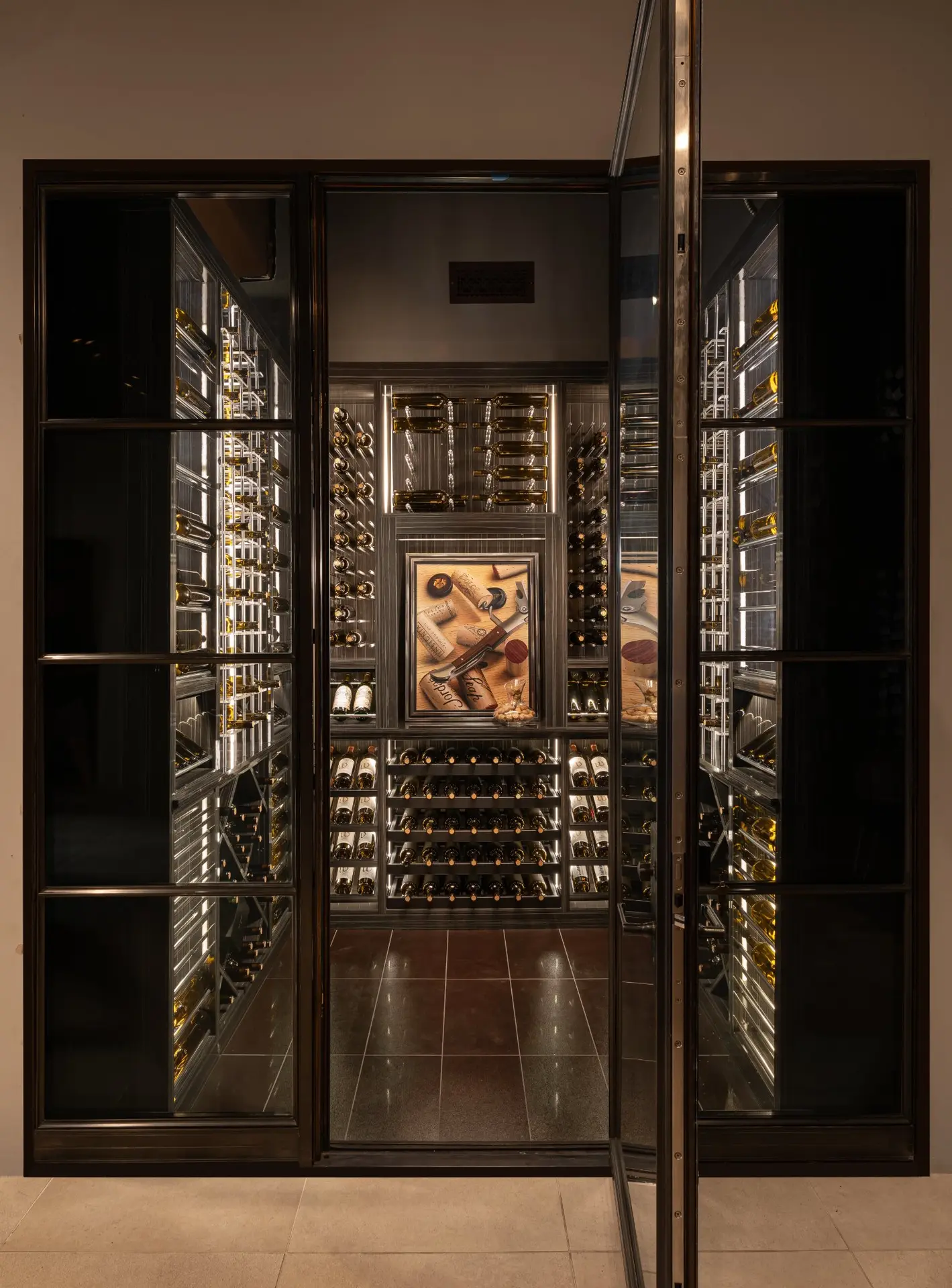 nfinity pool blending into the ocean view, minimalist sun loungers in soft neutral fabric, curved architecture