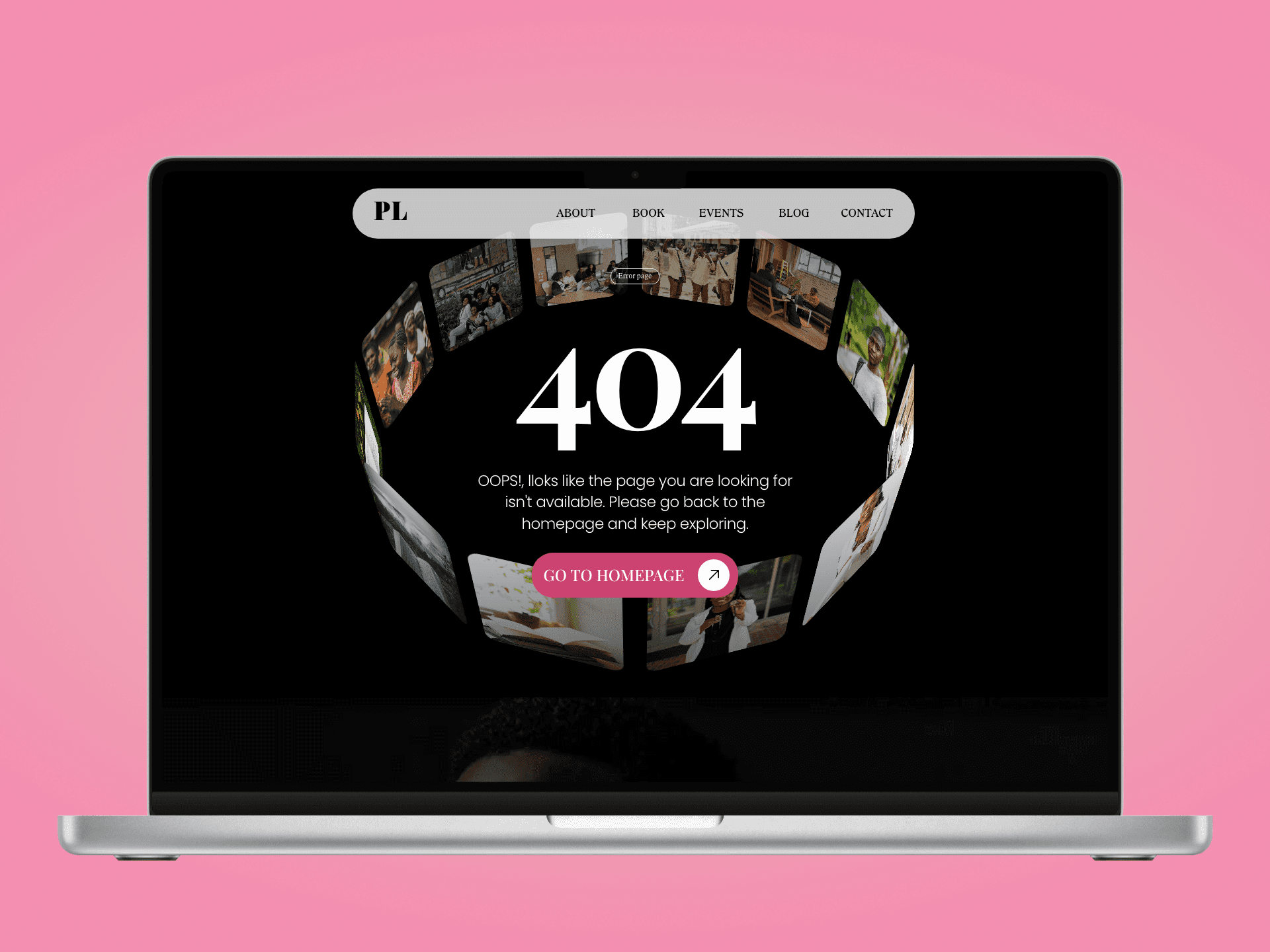 404 page design of the website