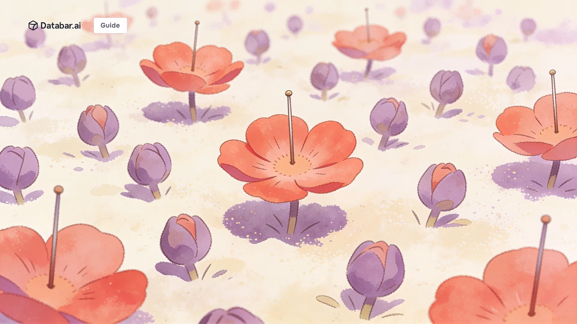 Illustration of a field of closed buds with a handful open and bright, each marked with a pin — Buyer Intent Data: Identify and Engage Hot Prospects Automatically