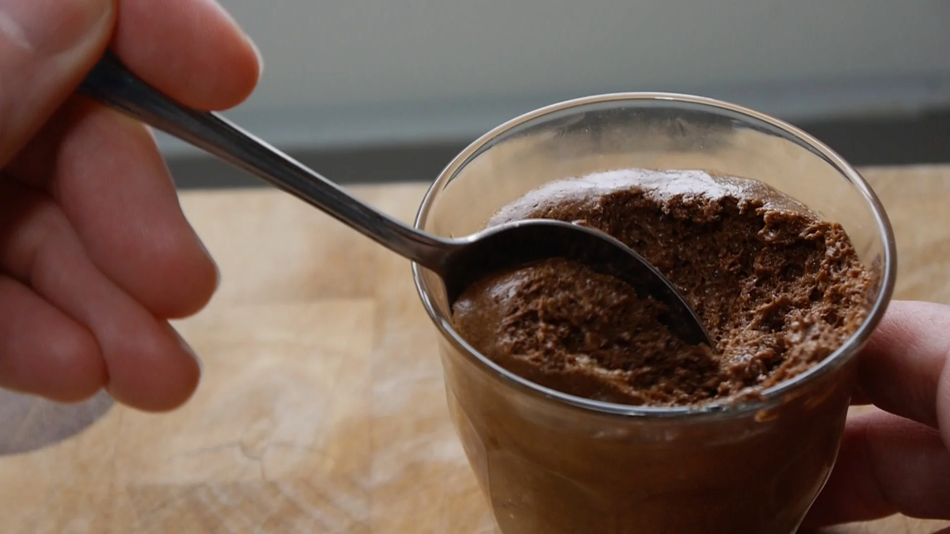 Chocolate Mousse in glass dish