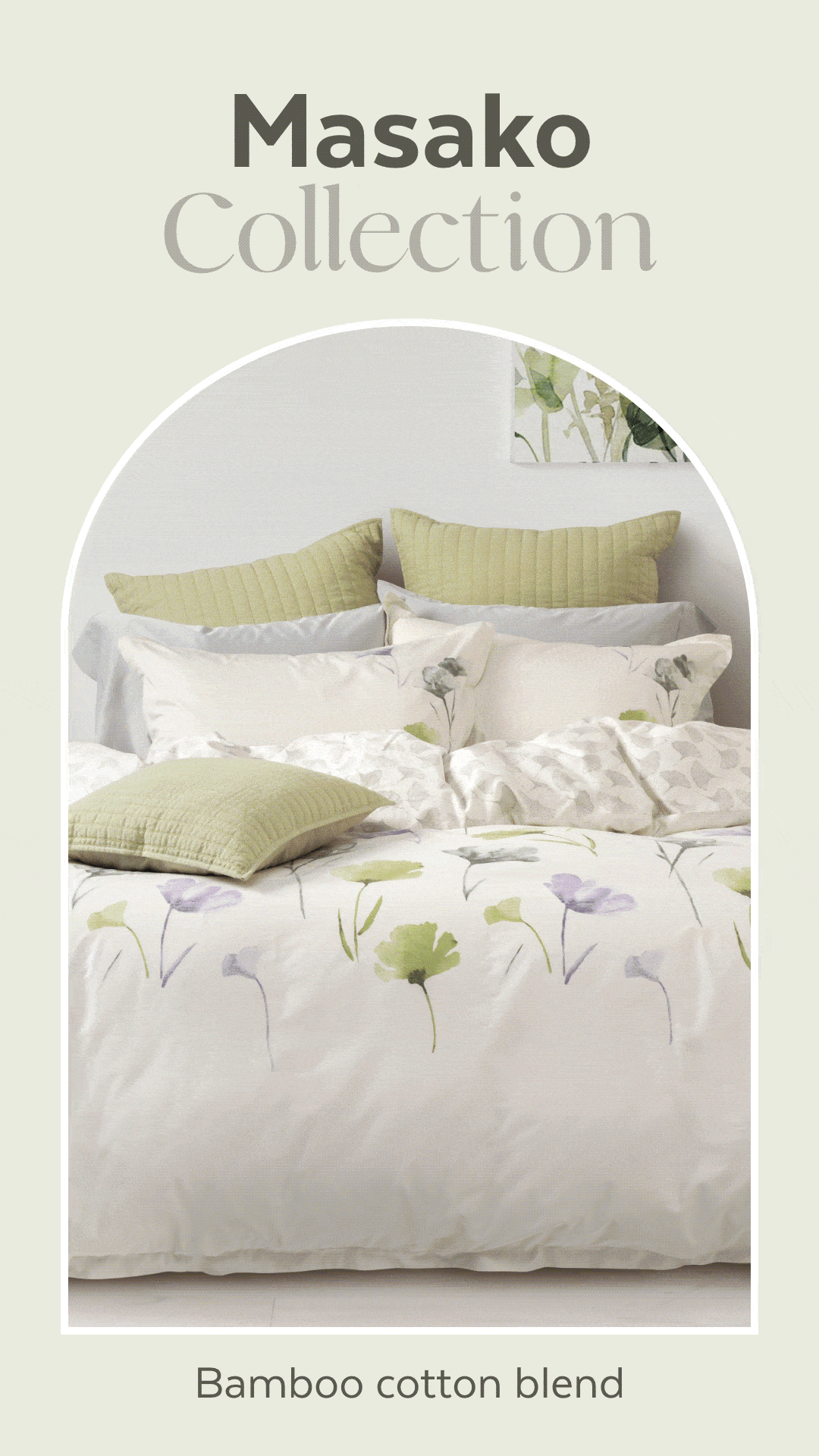 Pinterest moodboard post for QE Home featuring Masako Collection