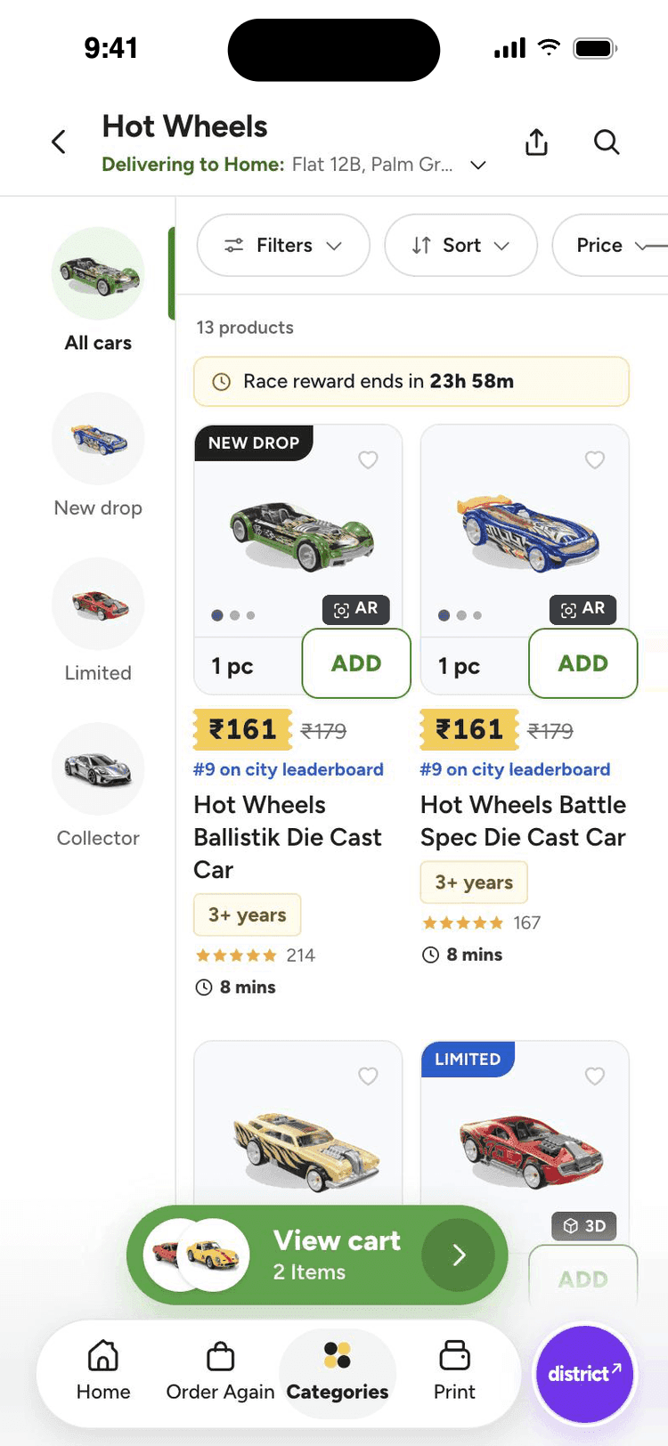 …the cart already has items?