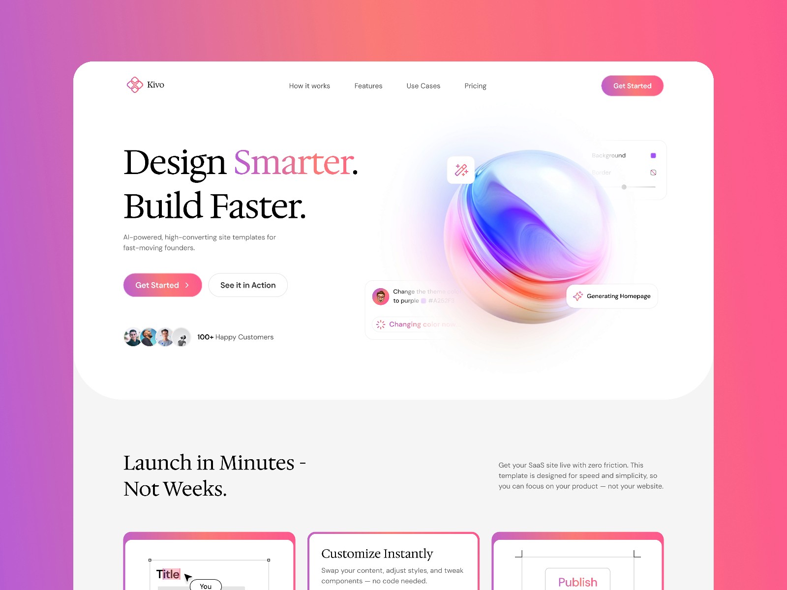 Kavi — 专业动效 AI 产品官网设计灵感