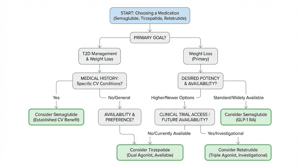 How to choose between semaglutide tirzepatide and retatrutide decision guide