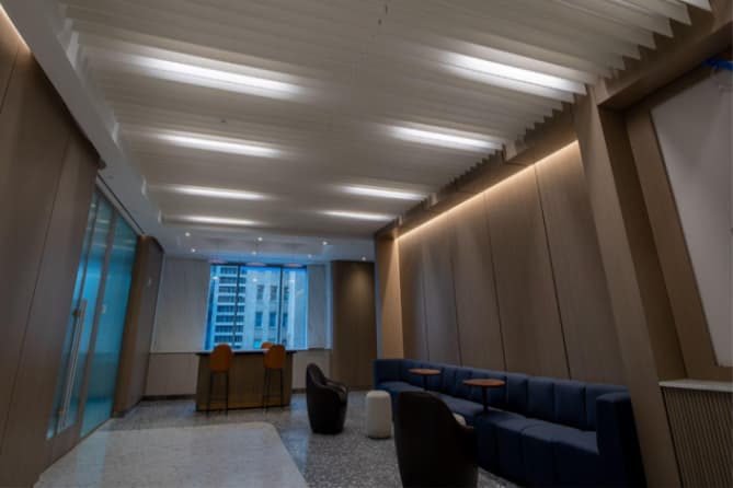 Another shot of the office showing the lighting and walls