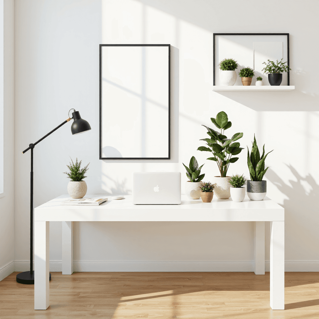 product photography of home office setup