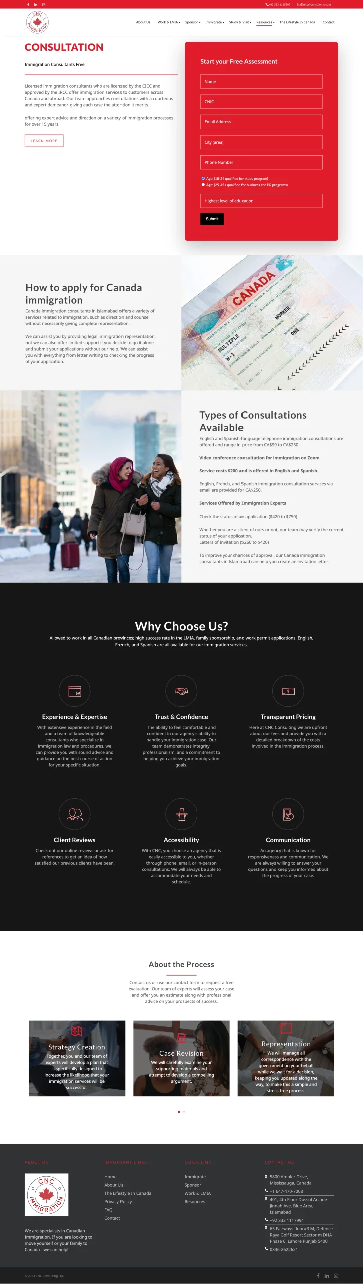 Other-Services page for consultcnc website developed & designed by Dreams Agency Mississauga, Ontario