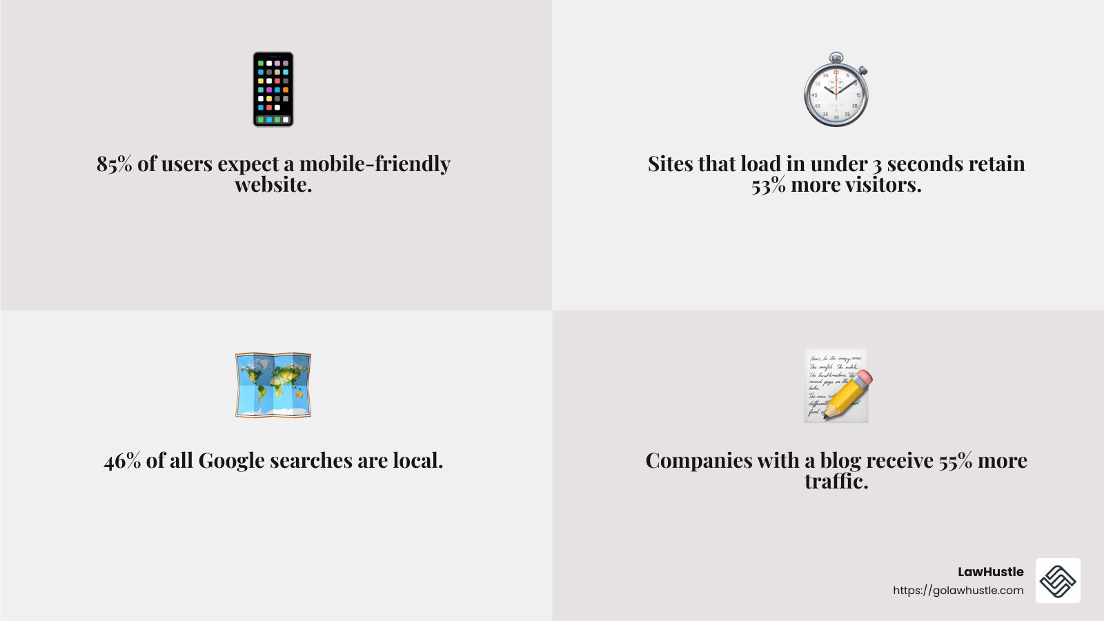 Google My Business Optimization - divorce attorney seo infographic 4_facts_emoji_grey