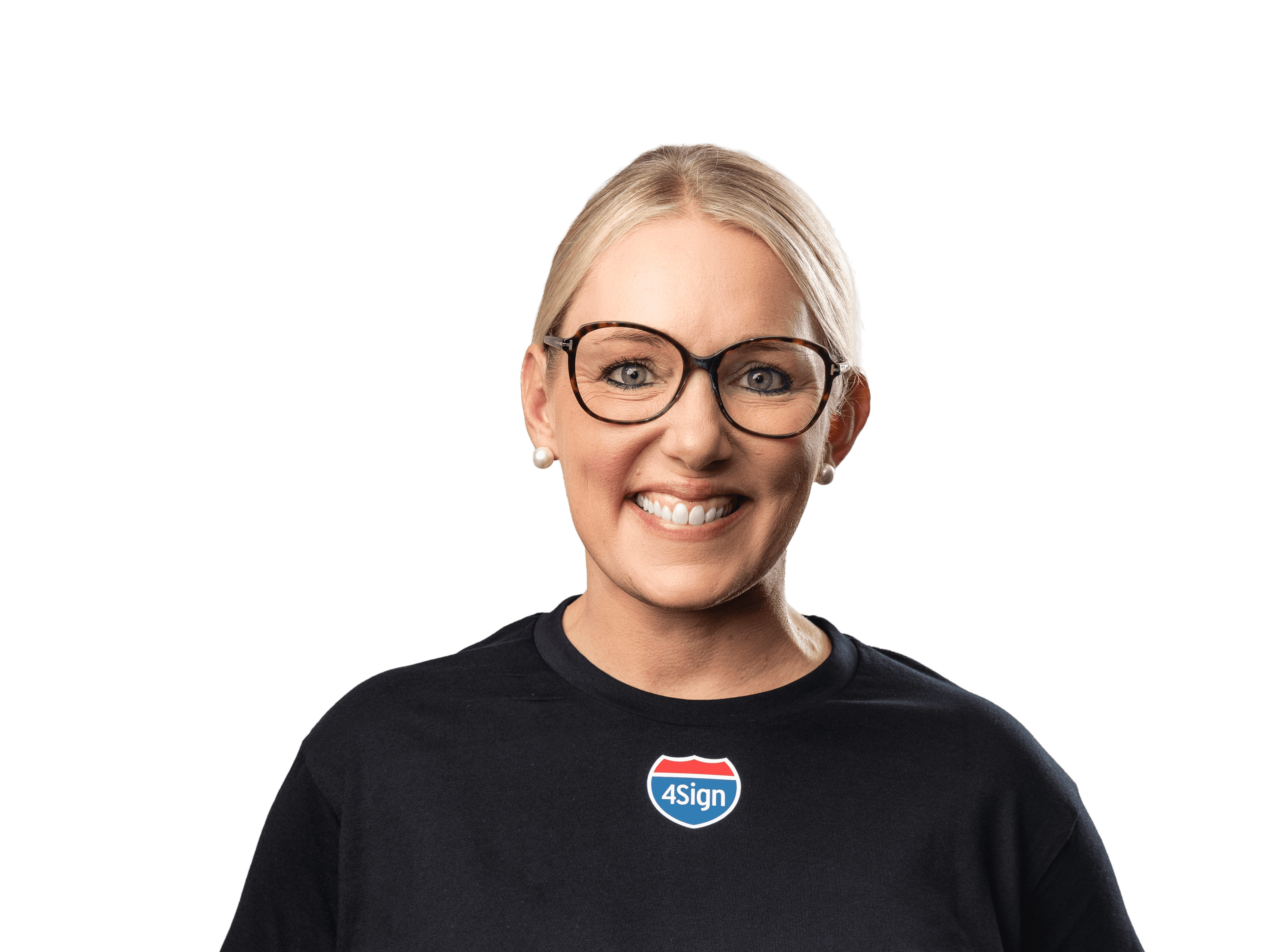 Leende medarbetare i Gävle, specialist på mässmaterial och profilprodukter hos 4Sign.