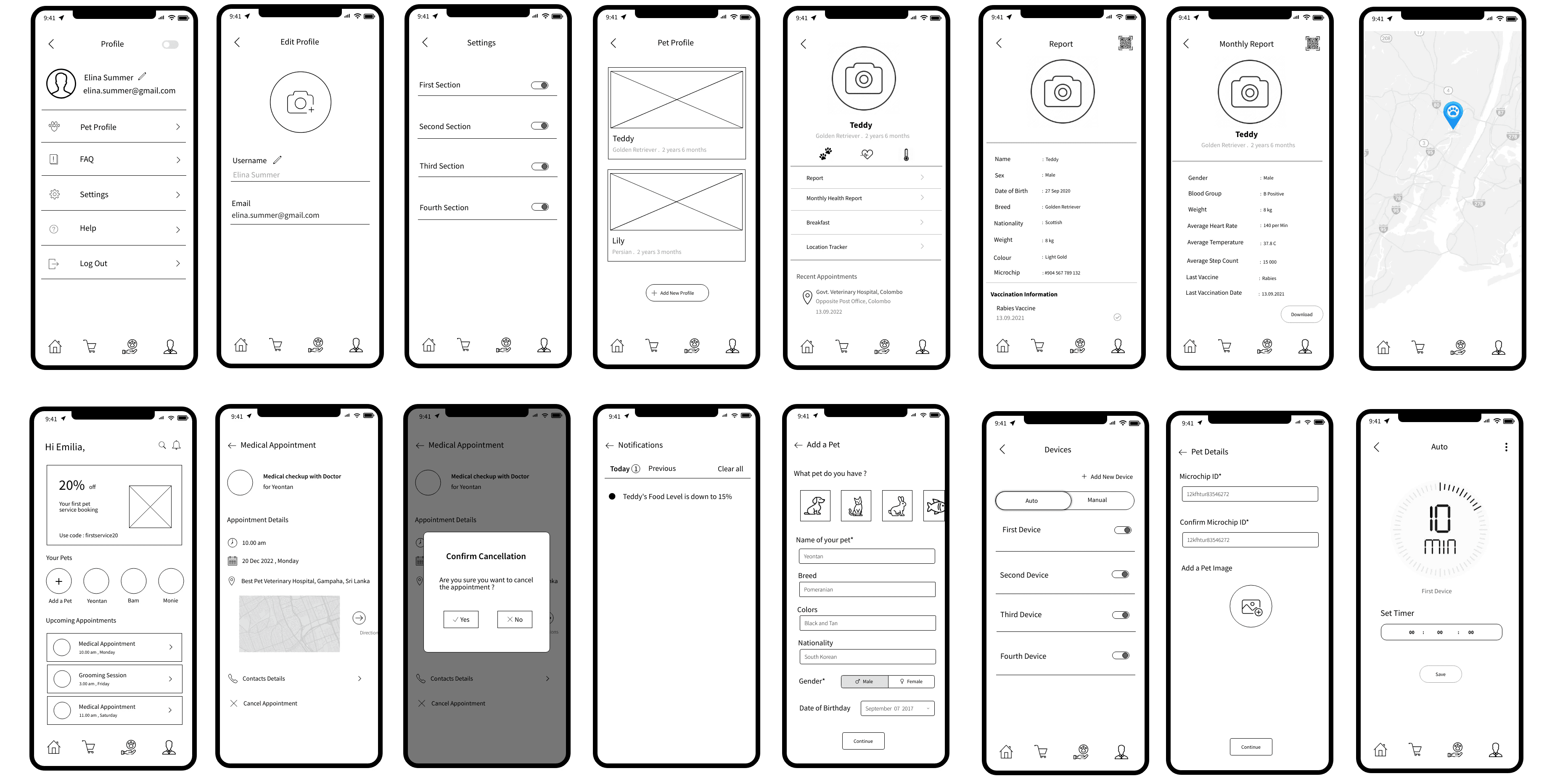 The home page header and footer