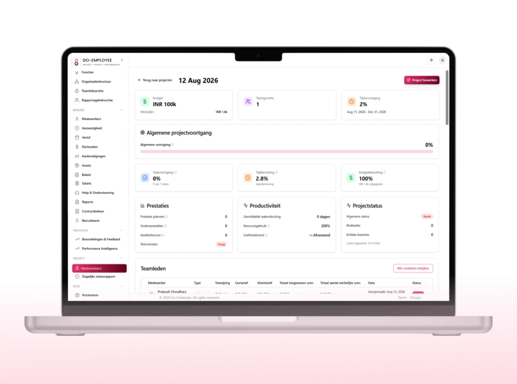 Milestones & Project Health Dashboard