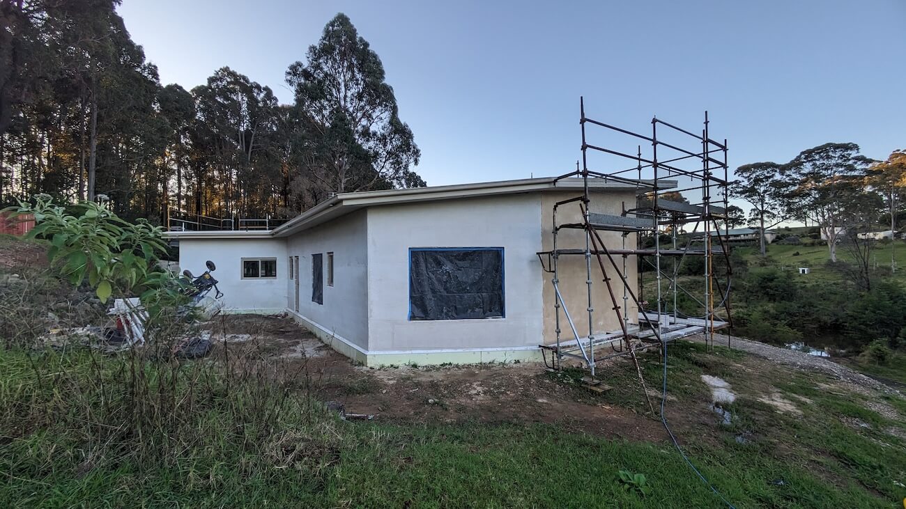 Hempcrete block house external 1