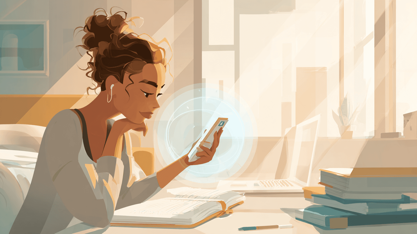 student studying with ai