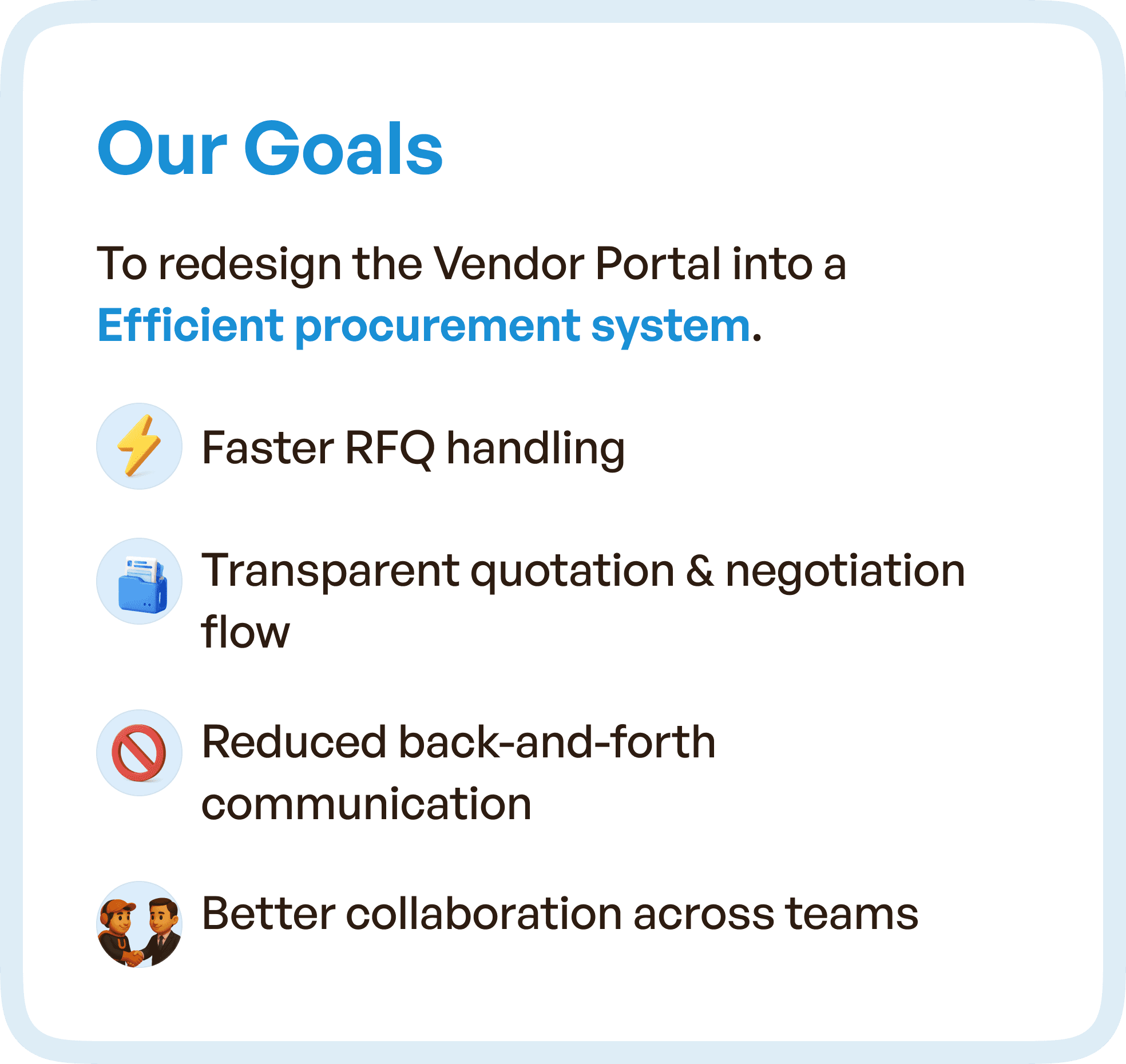 Our Goals defiend in points