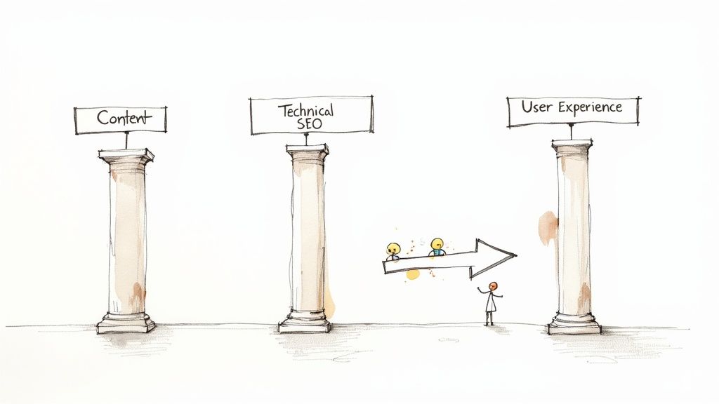 Graph showing upward trend of keyword growth