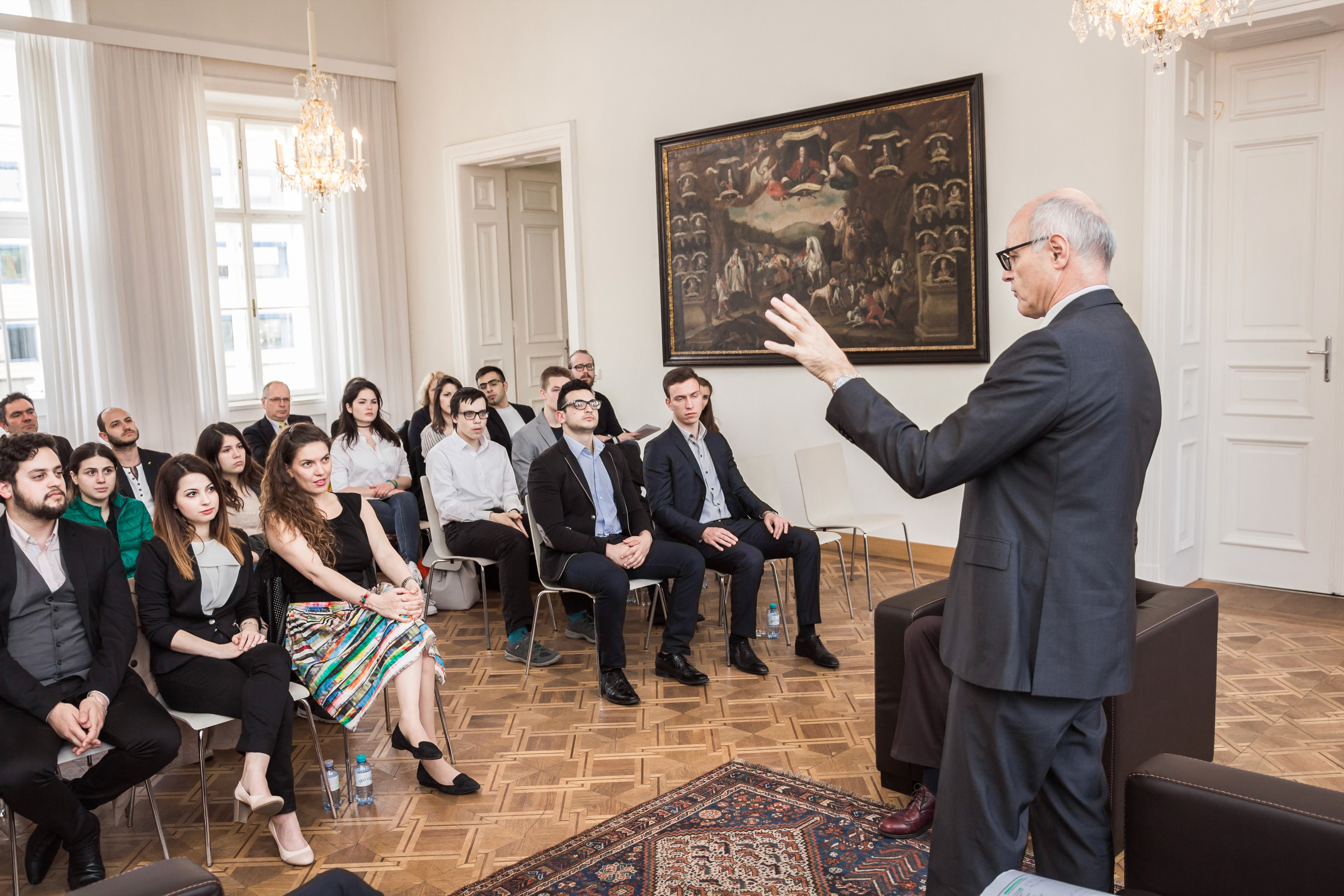 Dr. Karl Stoss, the CEO of Casinos Austria and the Austrian Lotteries talks to LBS students