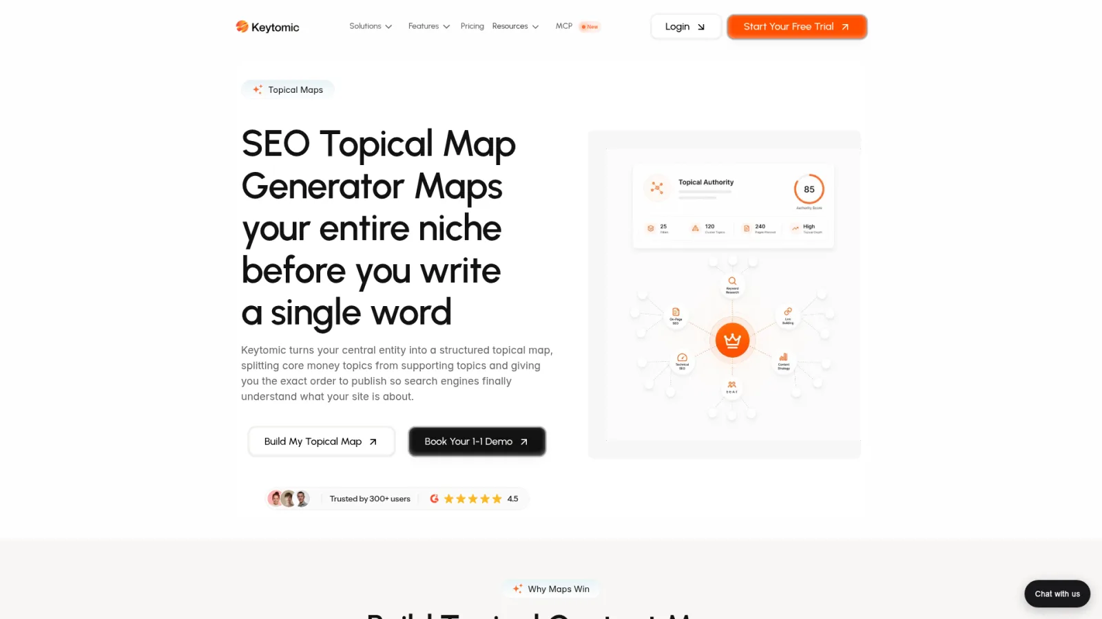 Keytomic topical map generator for SEO content clusters