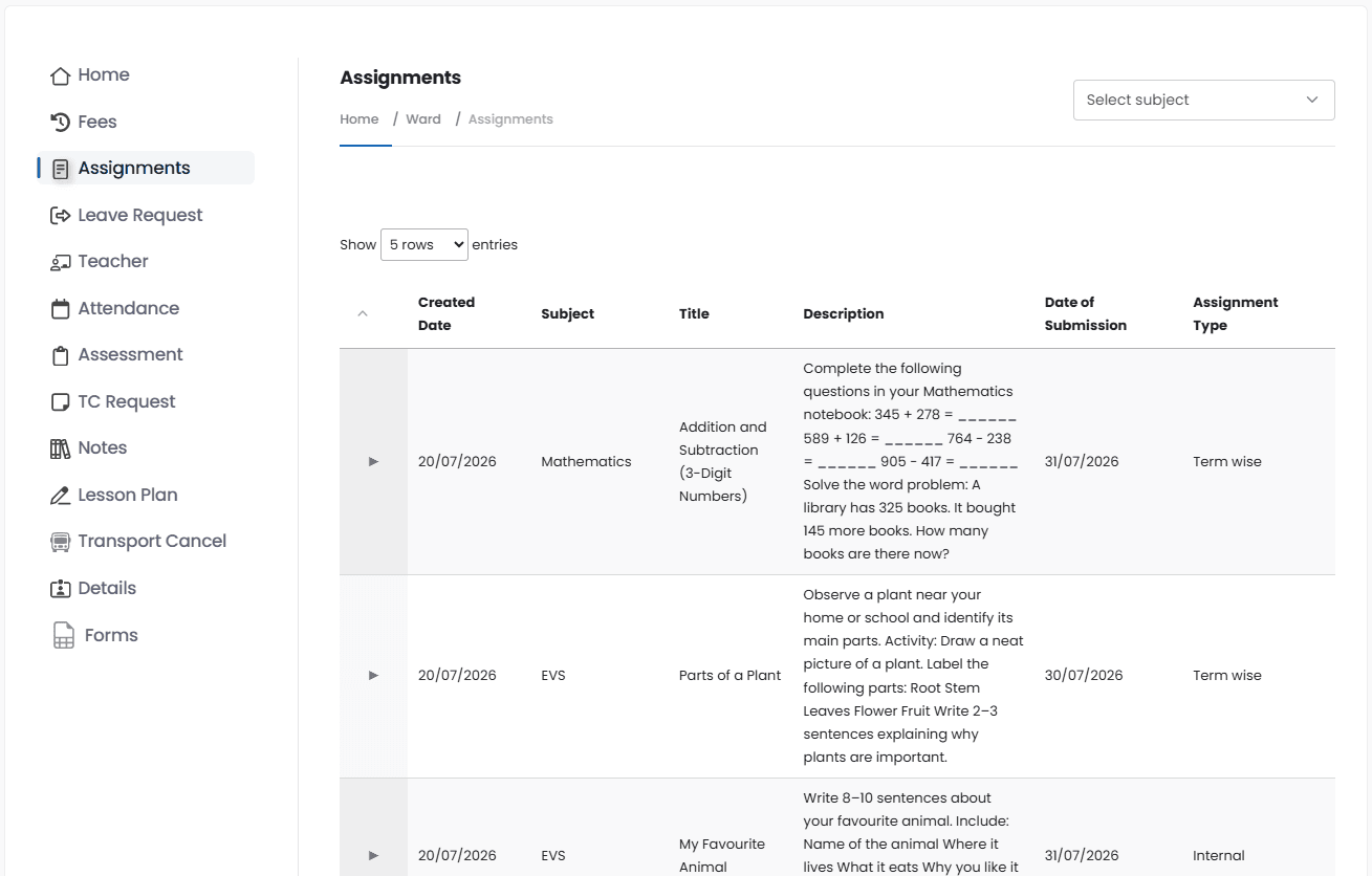 Redesigned Parent Portal screen showing a shortened task flow (5 of 6)