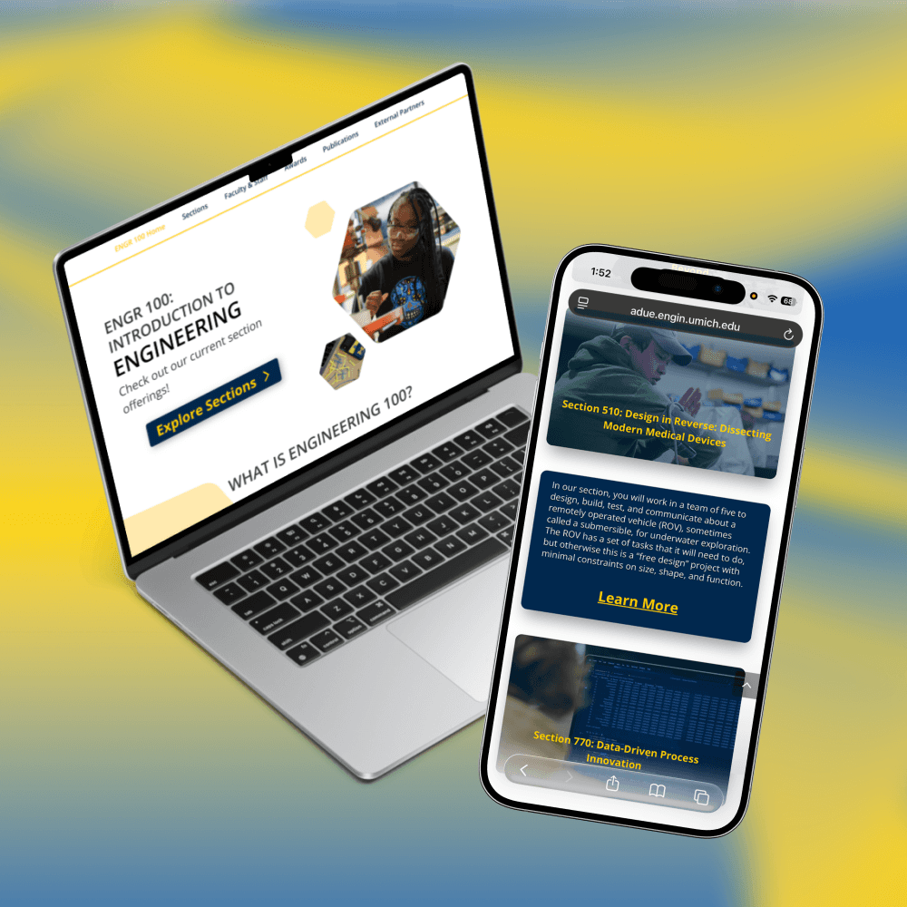 Education websites responsive on web and mobile devices