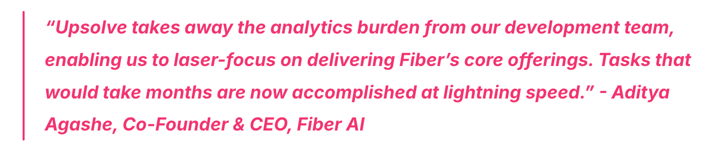 Fiber co-founder Upsolve testimonial