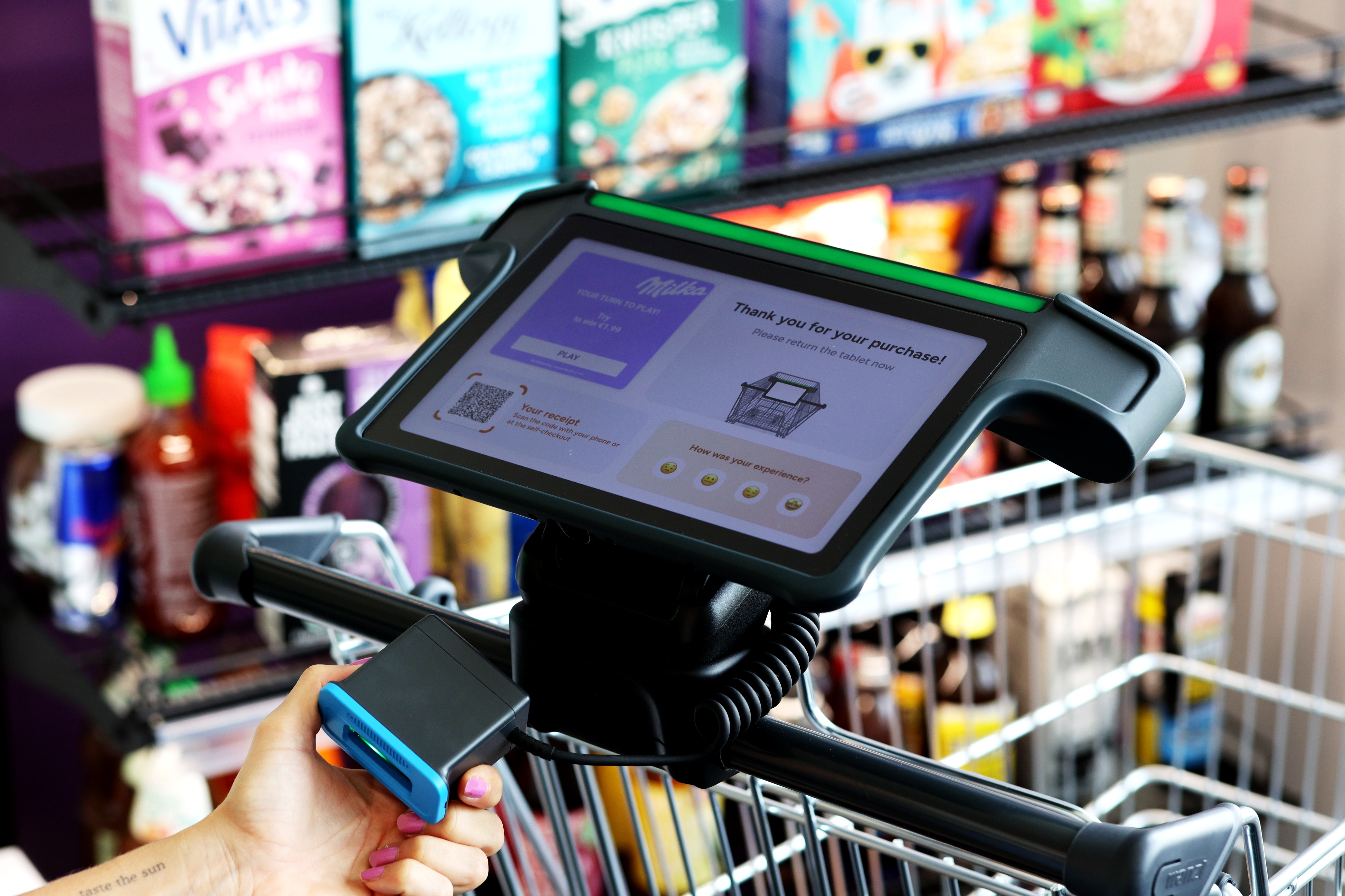shopreme snap cart on hanshow clip-on smart cart with lucky cart retail media and advanced loss prevention