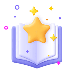 con opened book with a star