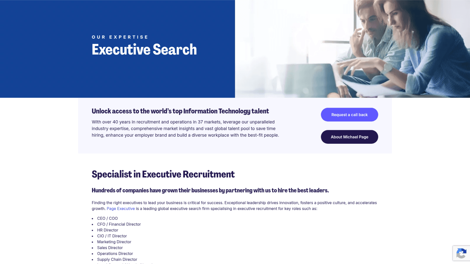 Page Executive Australia executive search page
