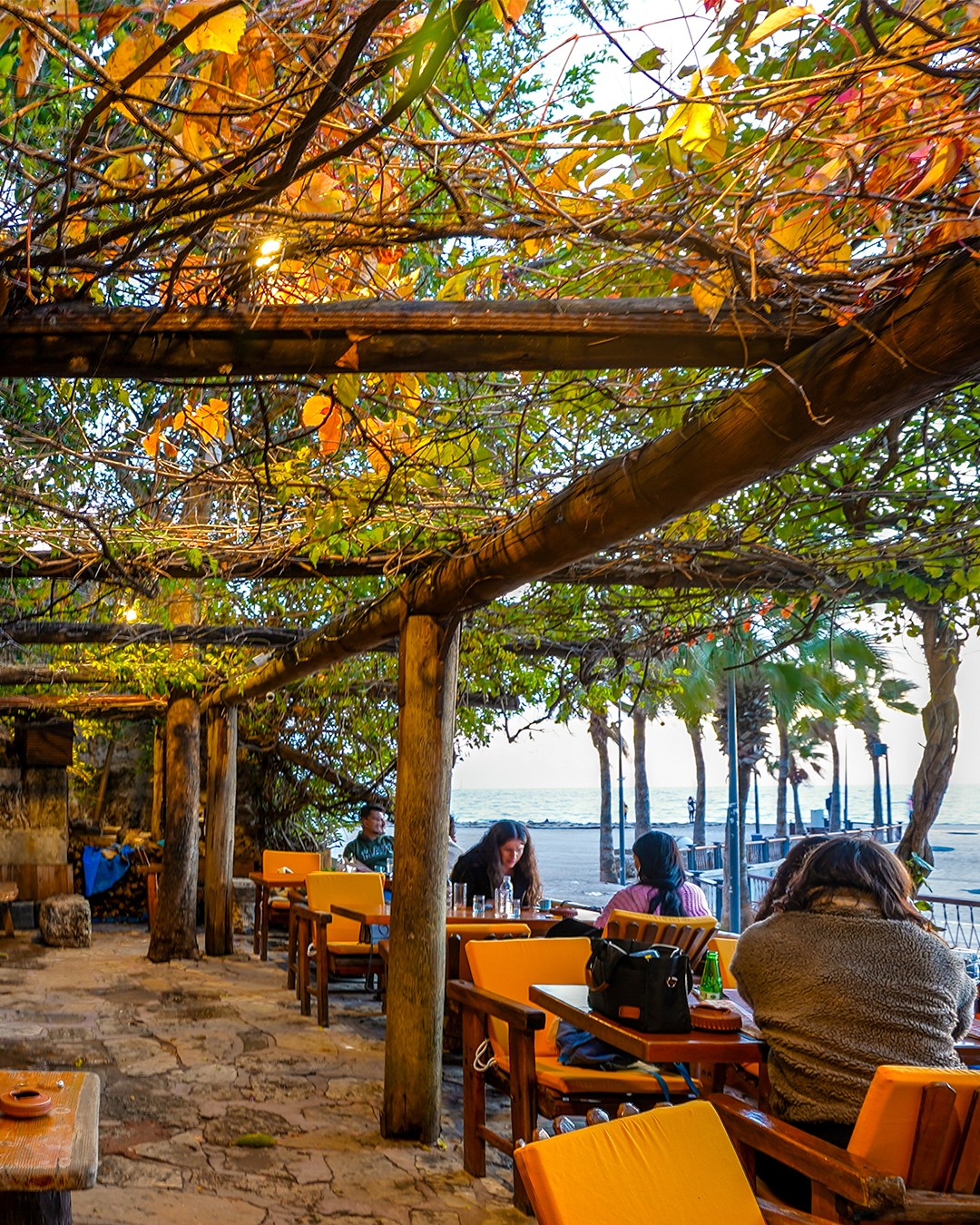 Outdoor restaurant and cafe atmosphere in Side Antalya Turkey