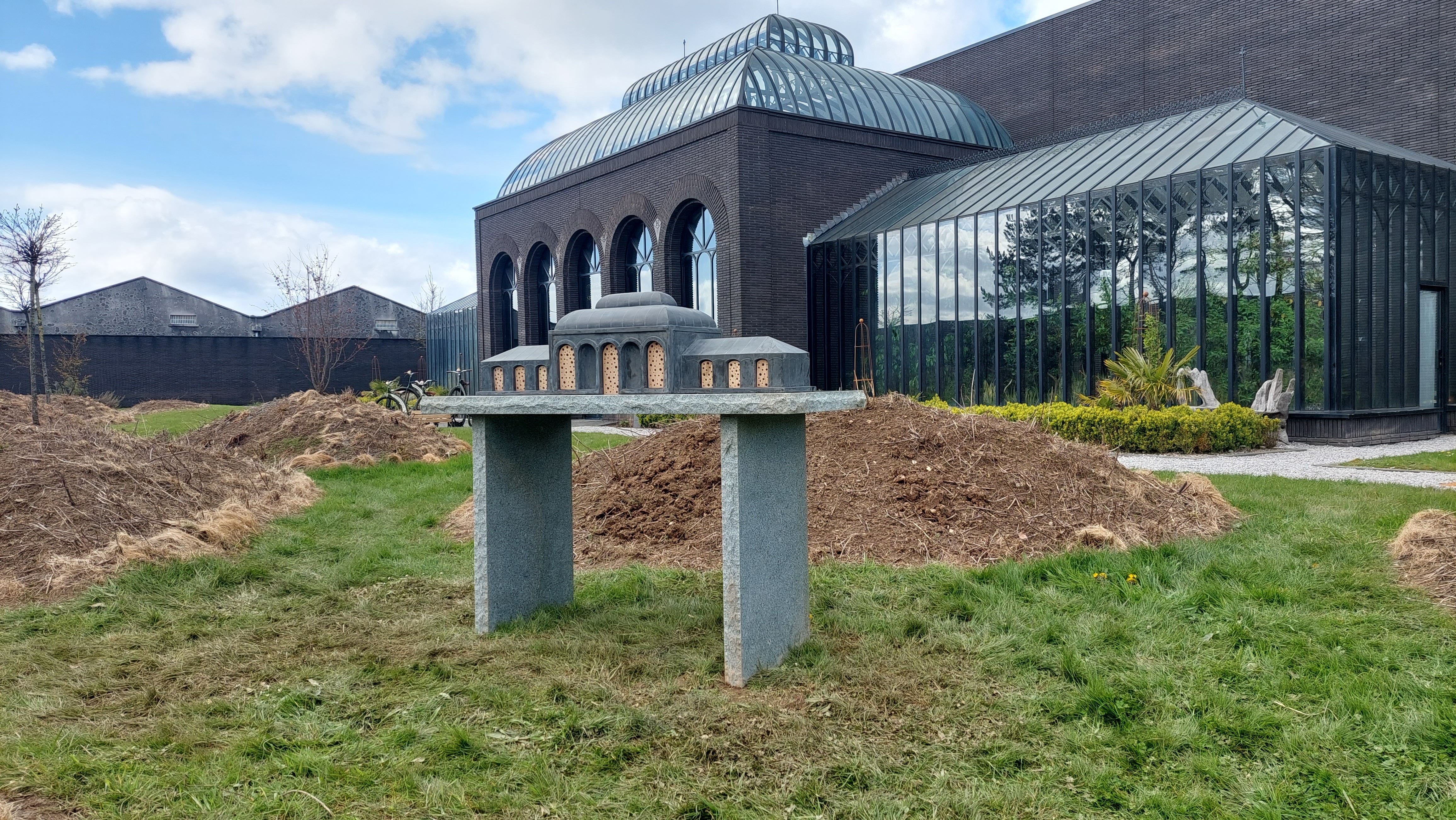 Outdoor sculptural architectural maquette beehive 