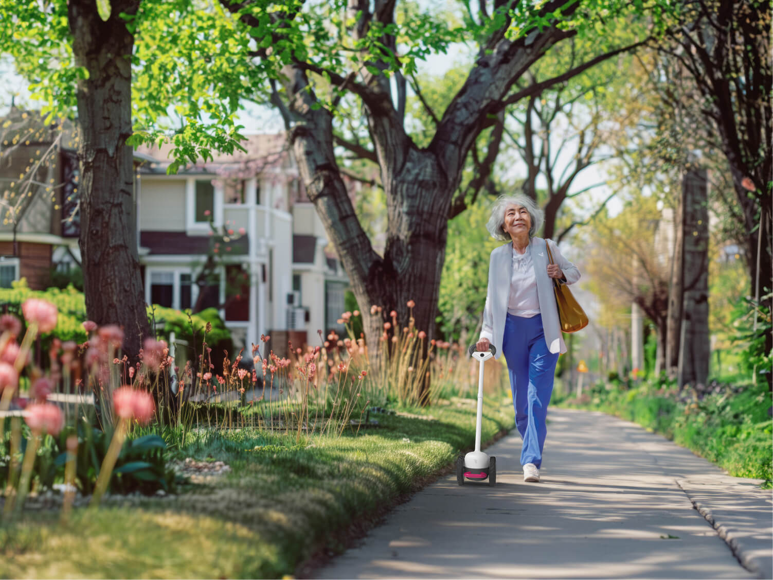 A blind woman using Assitive Tech
