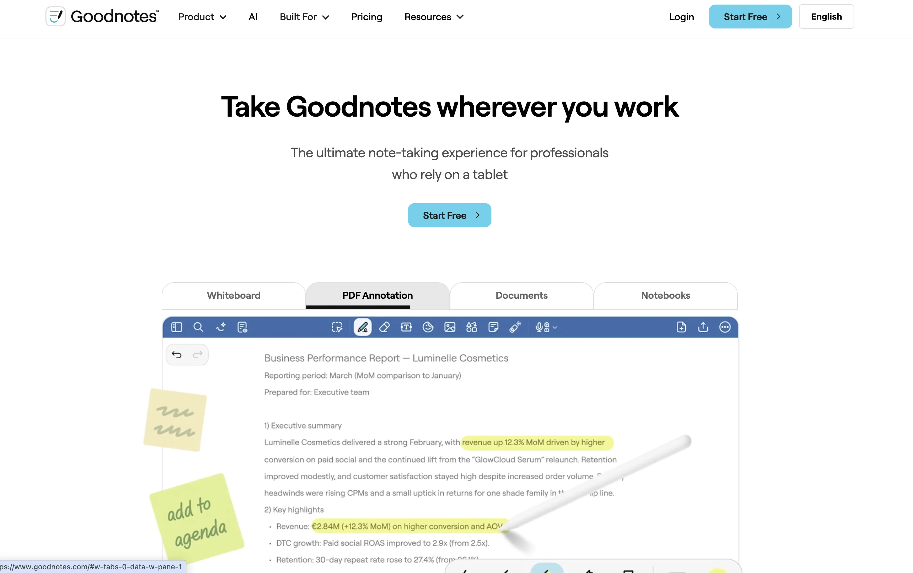 Goodnotes Homepage