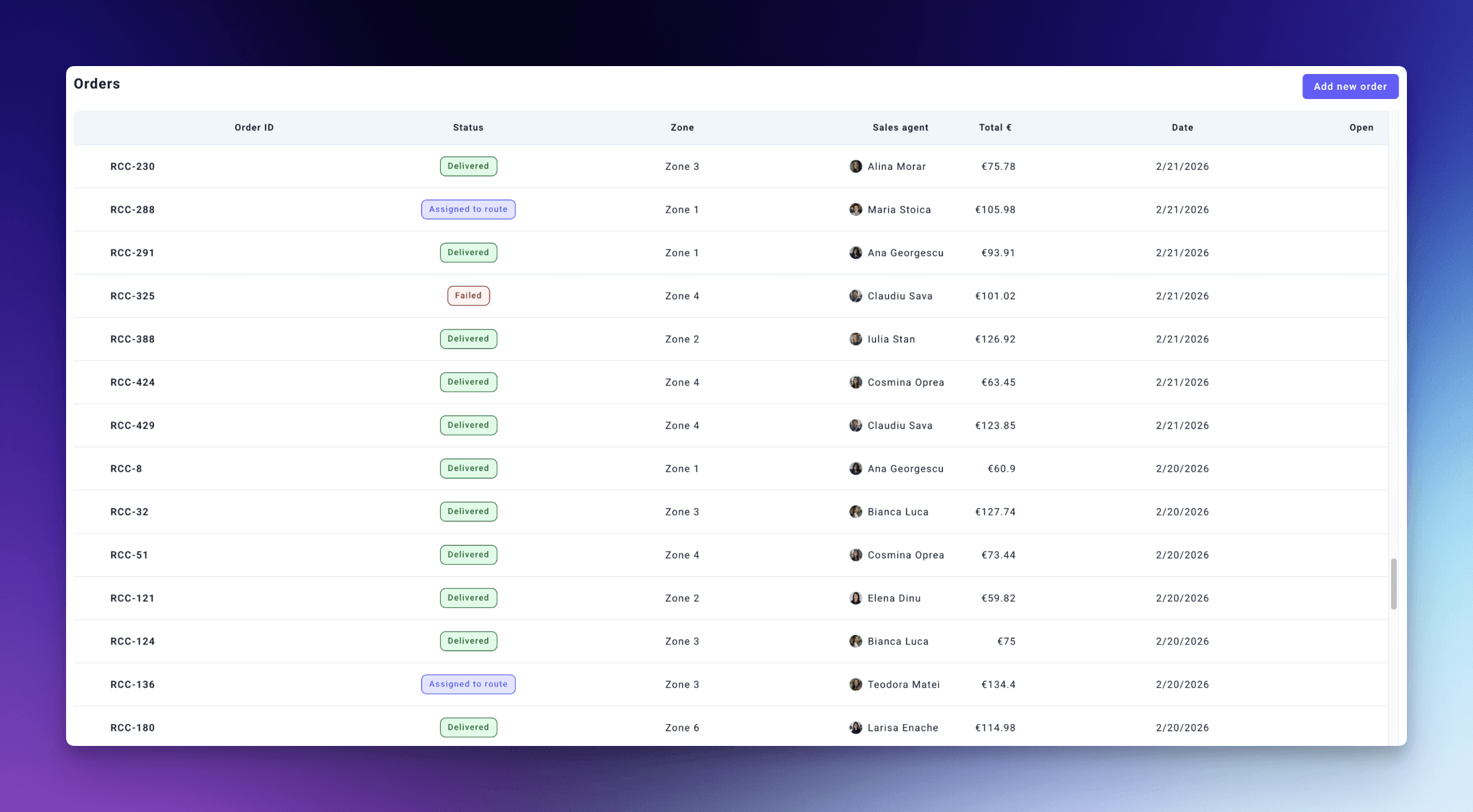web internal application for management