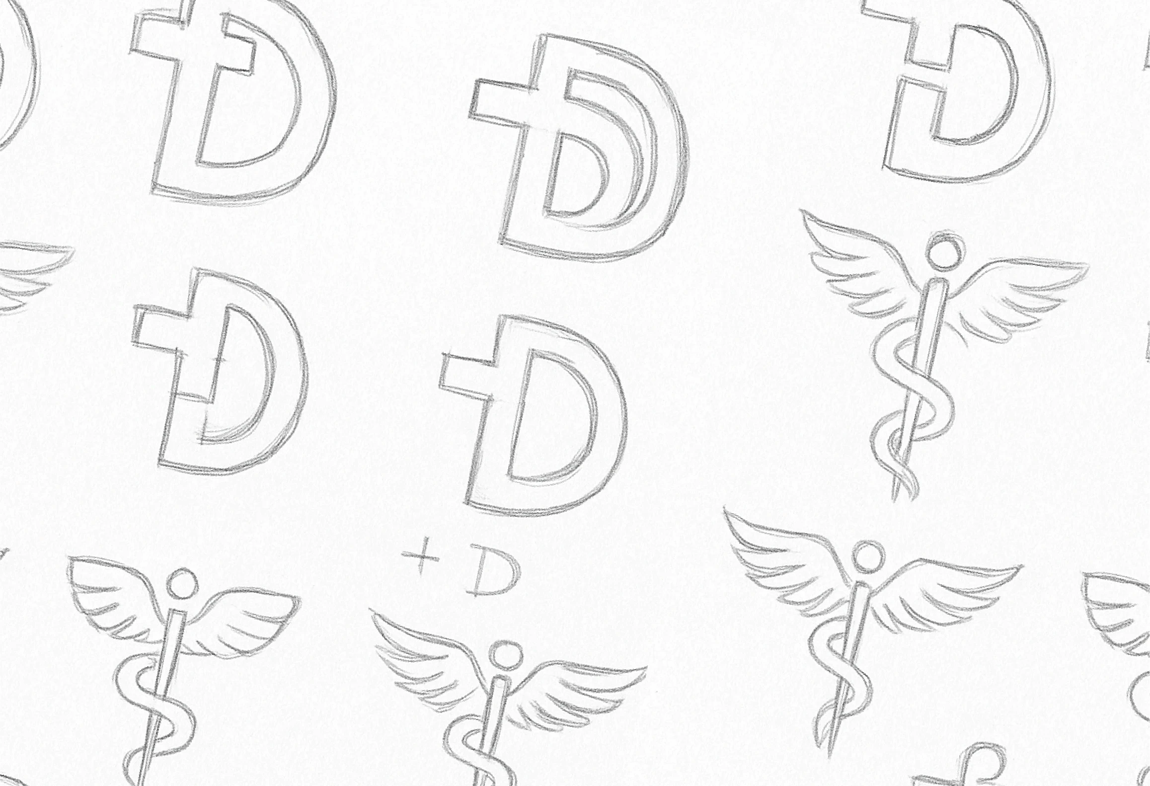 Esquisses du logo du cabinet infirmier de Saint-Benoît-des-Ondes