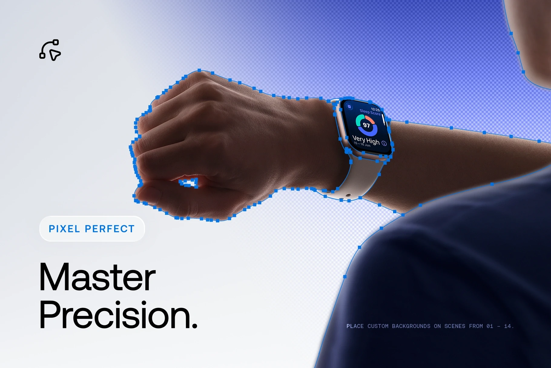 Apple Watch Series 11 lifestyle mockup demonstrating realistic wrist presentation with natural lighting and precise device rendering.