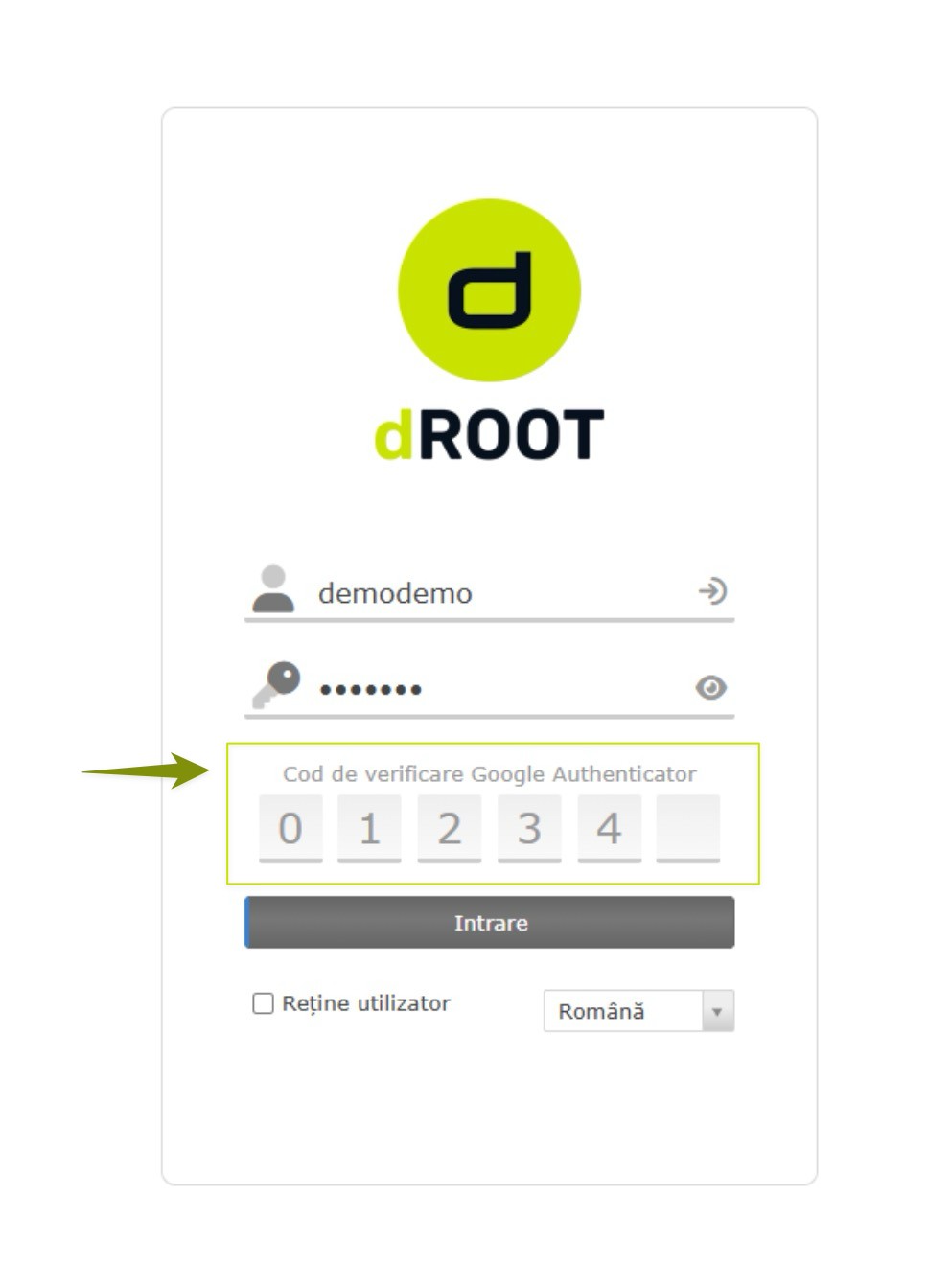 dROOT Log in